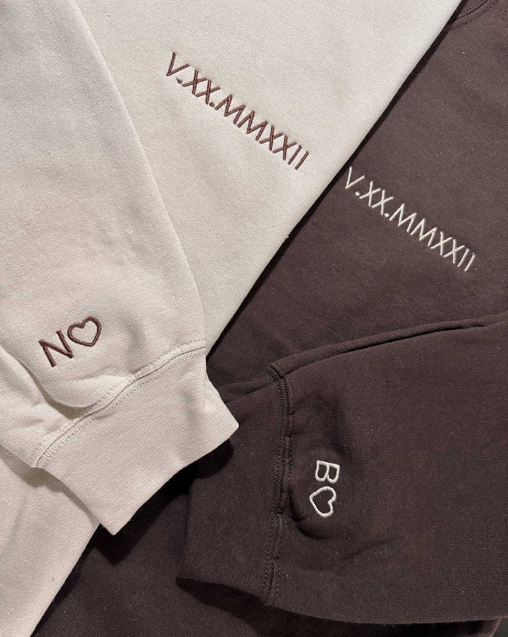 Initial Heart Custom Embroidered Crewneck // Personalized Couple Hoodies // Bridge // Bridesmaid // Anniversary Date // Bachelorette