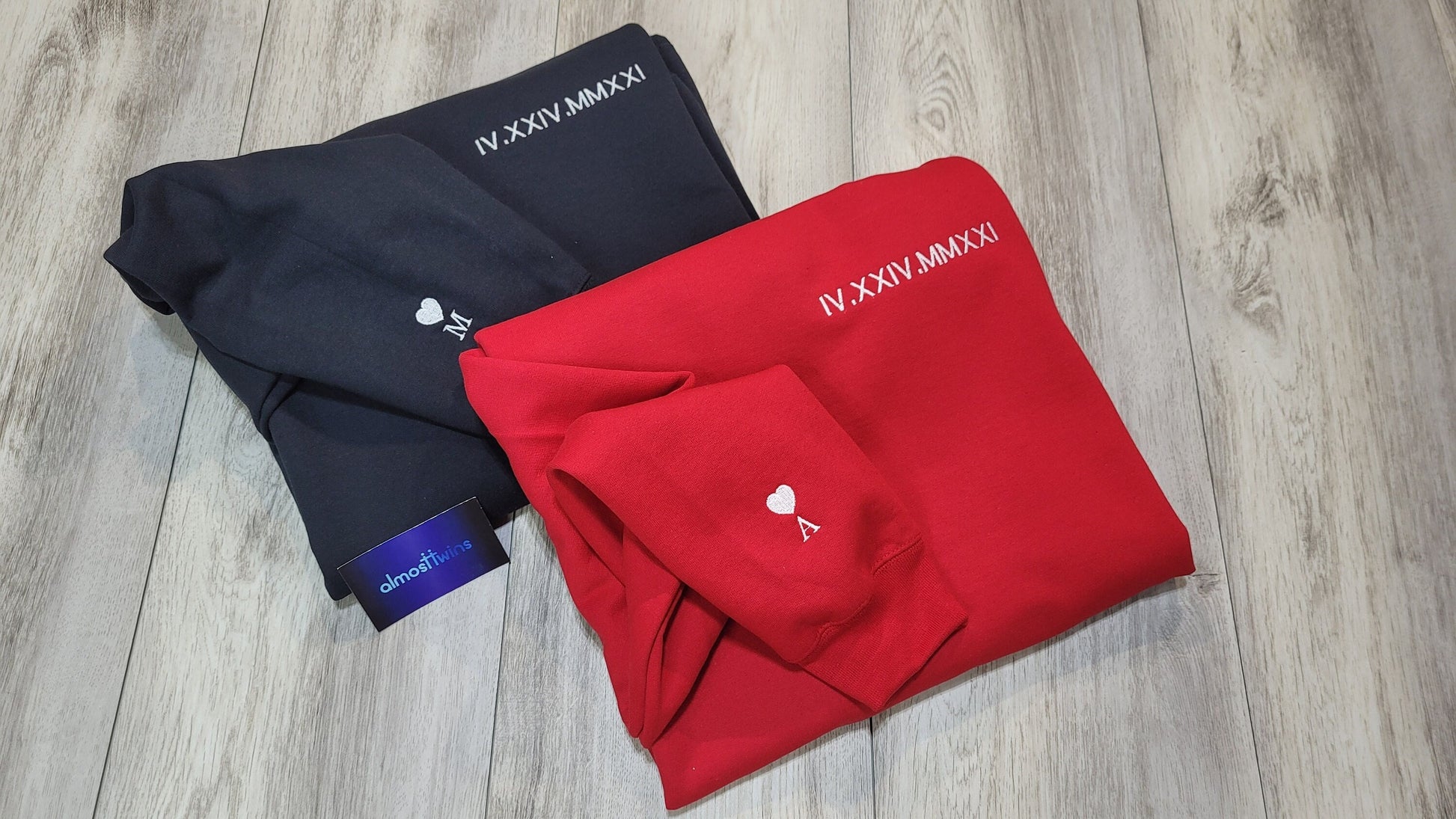Embroidered Anniversary Date Sweatshirt, Roman Numerals Couples Sweatshirt, Personalized Gift for engagements, anniversaries, Valentines Day