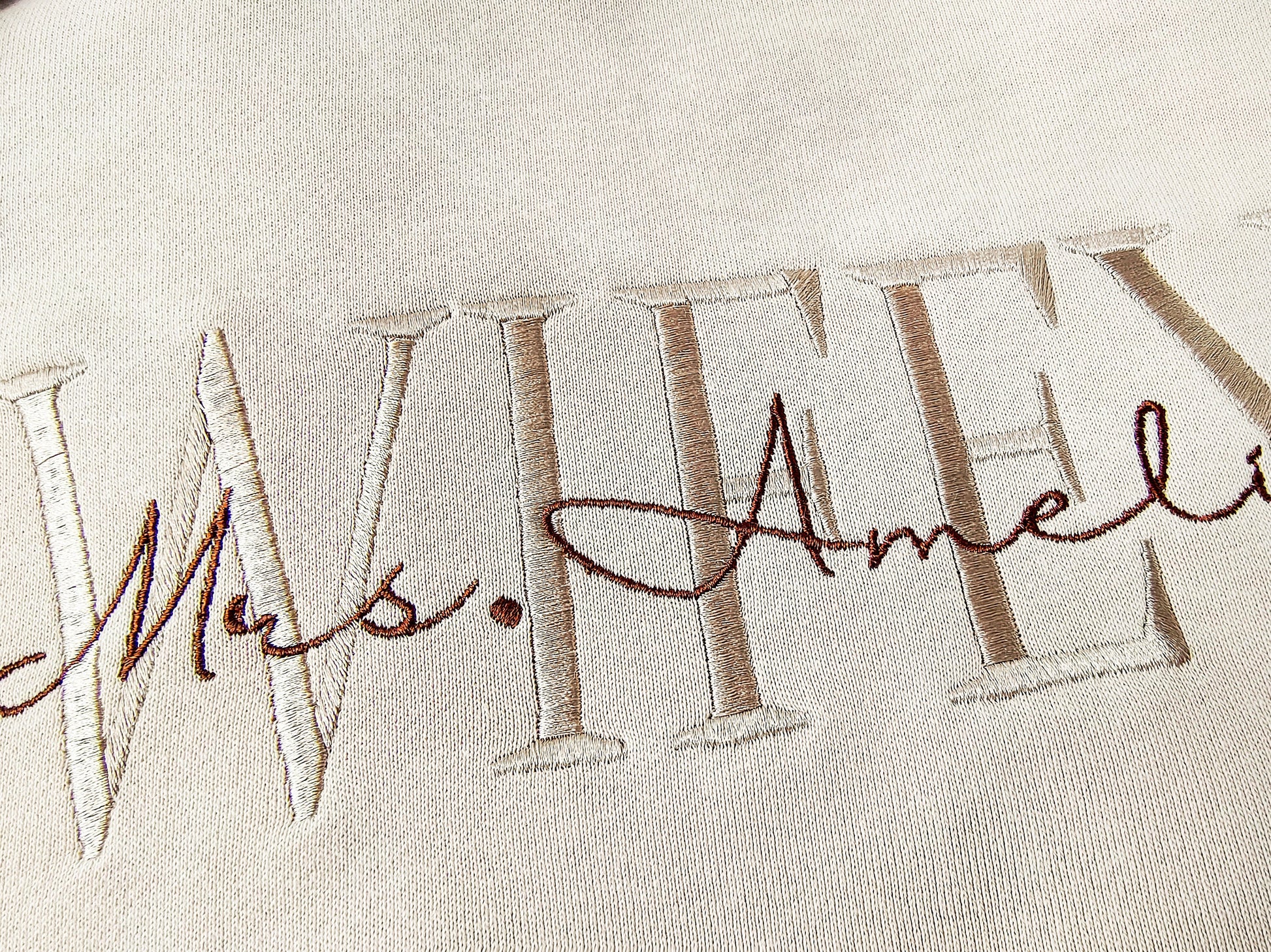 Wifey Embroidered Sweatshirt,Personalized Wife Sweatshirt ,Custom last name Bridal Sweatshirt ,Valentine's Day Gift ,Gift for Her