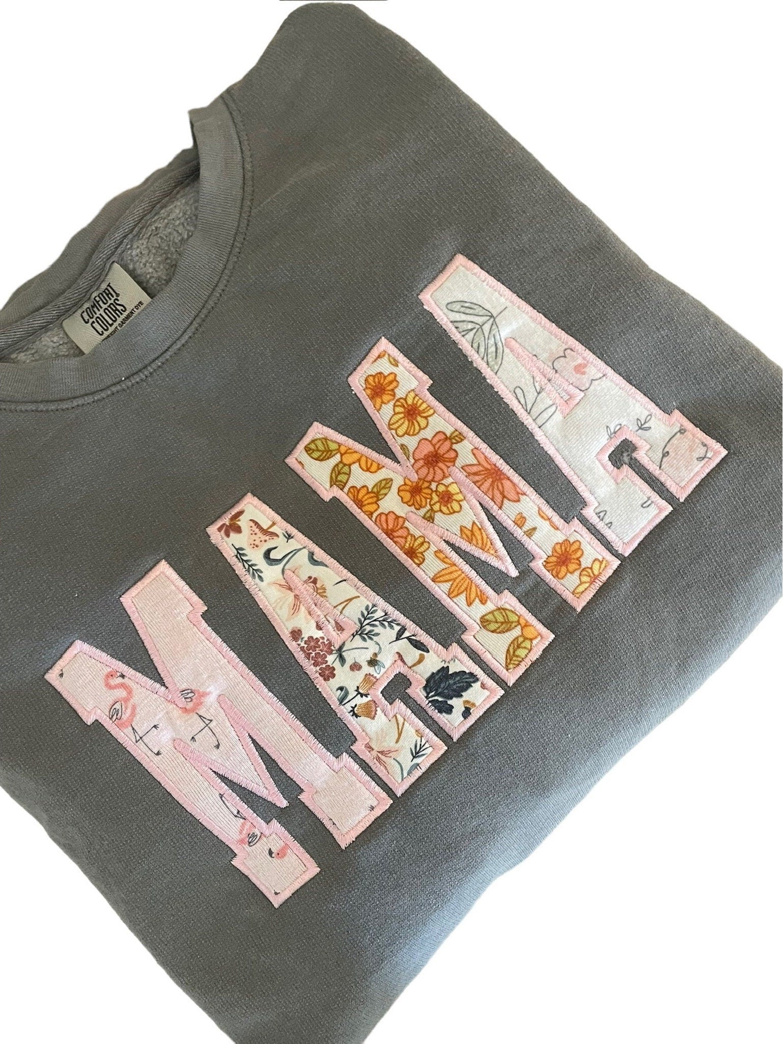 Personalized Embroidered Keepsake Mama Sweatshirt: Custom Baby Clothes Appliqué