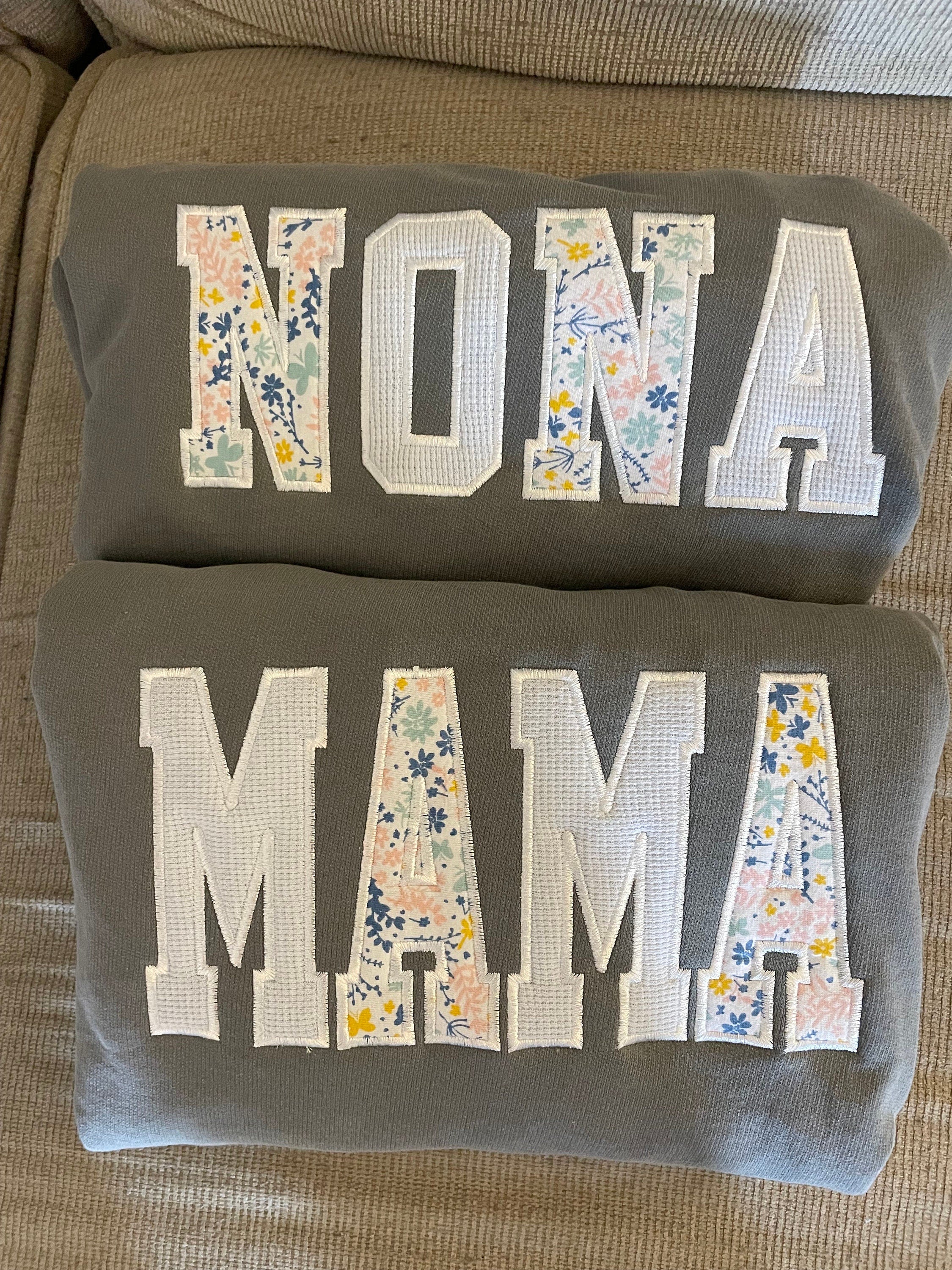 Personalized Embroidered Keepsake Mama Sweatshirt: Custom Baby Clothes Appliqué