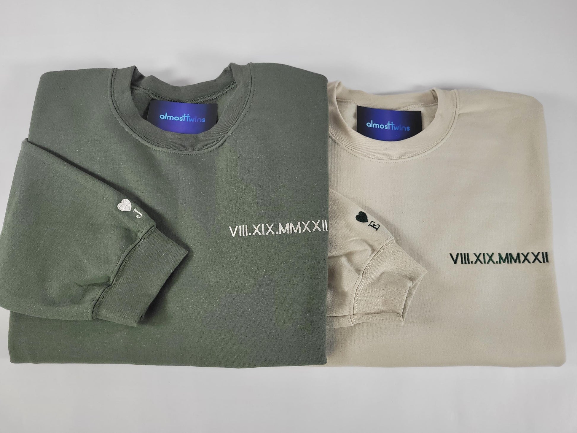 Embroidered Anniversary Date Sweatshirt, Roman Numerals Couples Sweatshirt, Personalized Gift for engagements, anniversaries, Valentines Day