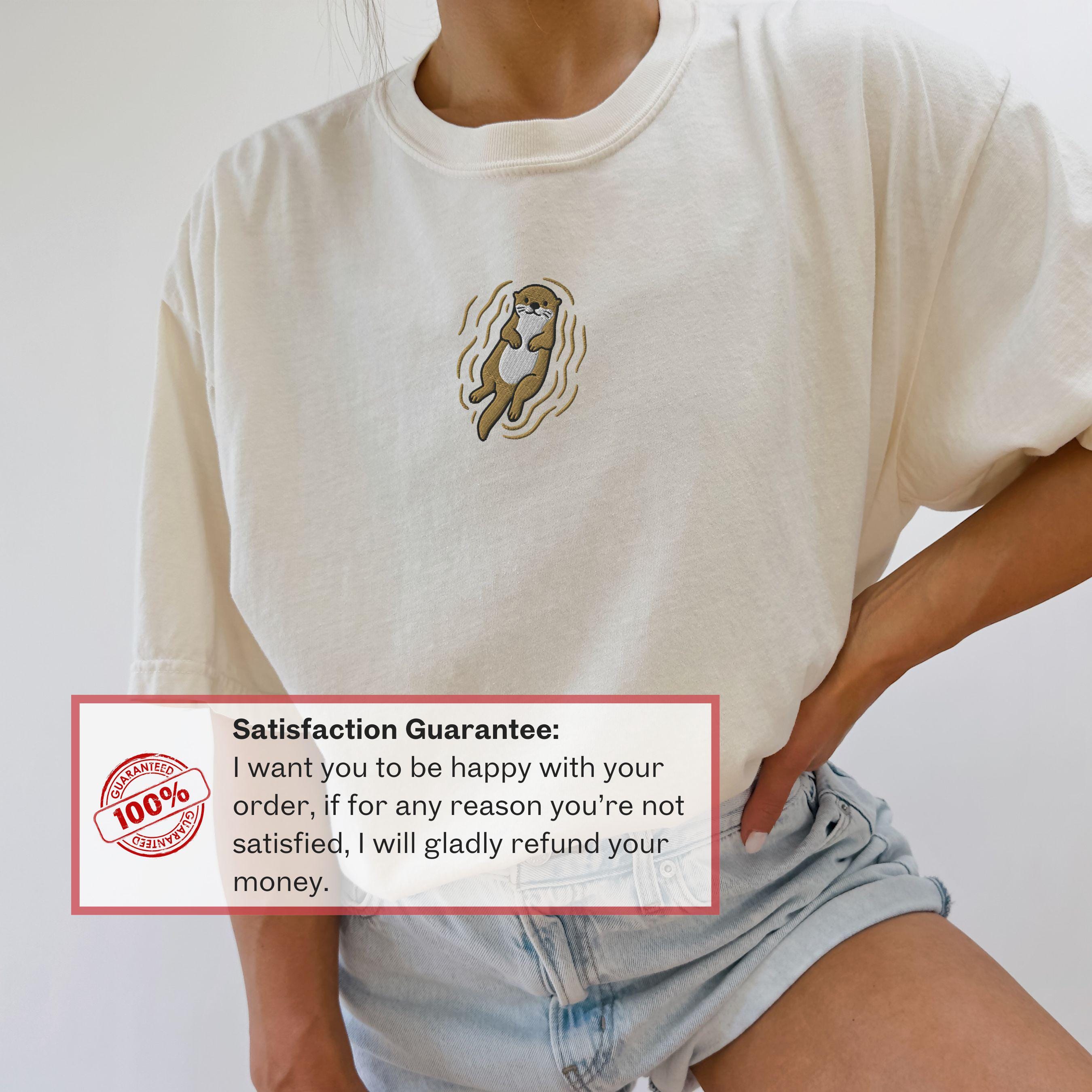 Embroidered Otter Shirt, Comfort Colors Otter Tshirt, Animal Lover Tee - F-63-Center
