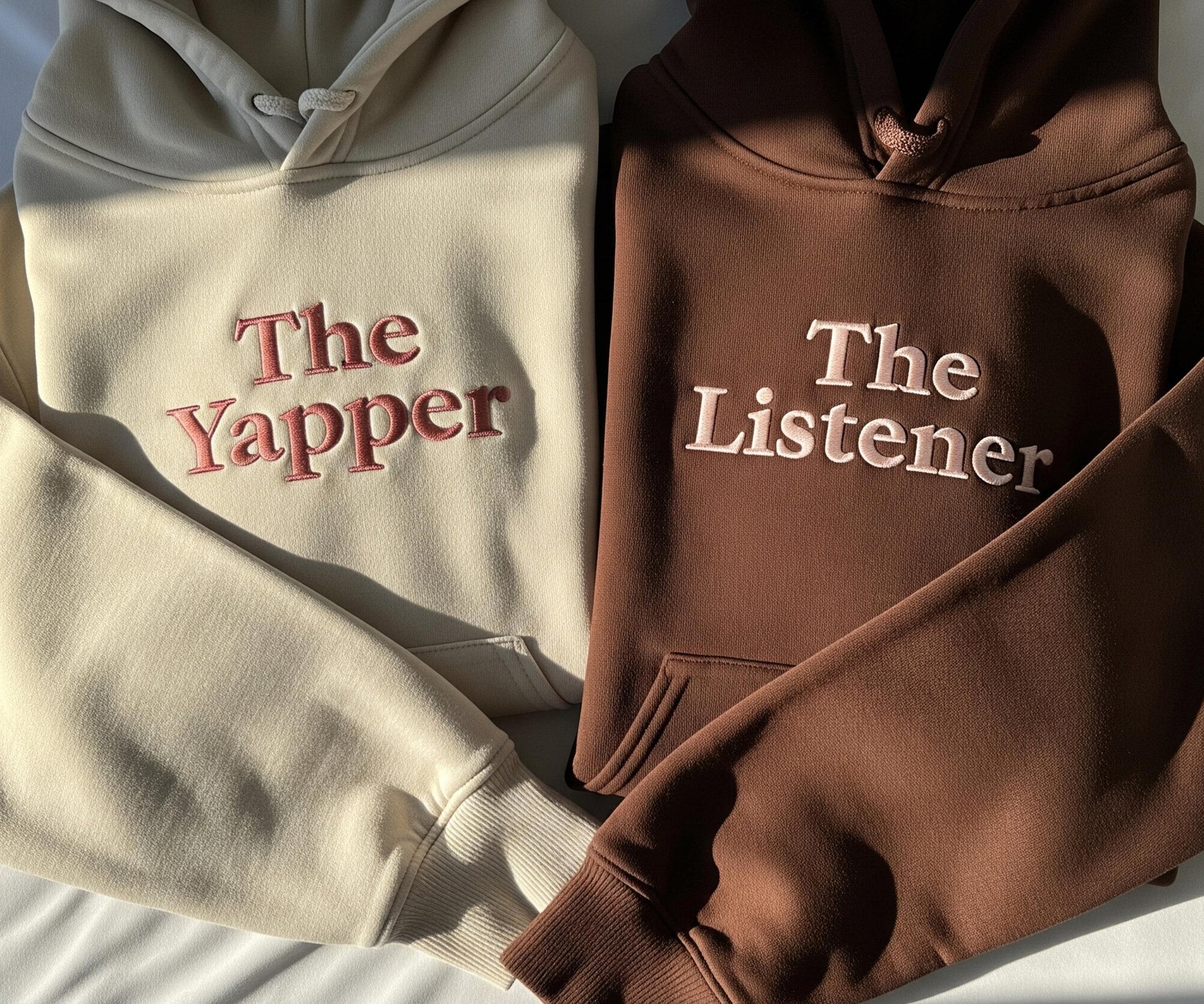 Couple Embroidered Sweatshirt, Professional Yapper Sweatshirt, Listener and Yapper matching Shirts, Valentine's Day, Gift For Boyfriend