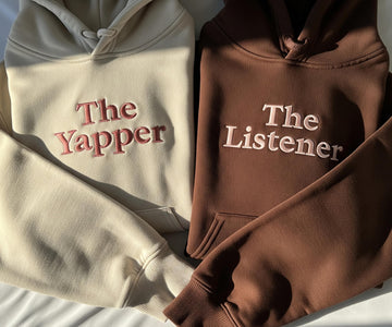 Couple Embroidered Sweatshirt, Professional Yapper Sweatshirt, Listener and Yapper matching Shirts, Valentine's Day, Gift For Boyfriend