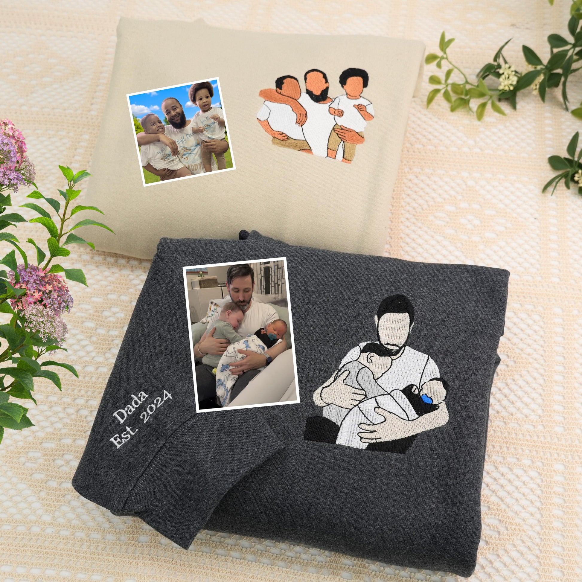 Family Reunion - Custom Embroidered Portrait Sweatshirt From Photo - Personalized Dad Shirt - Family Portrait Shirt - Christmas Gifts