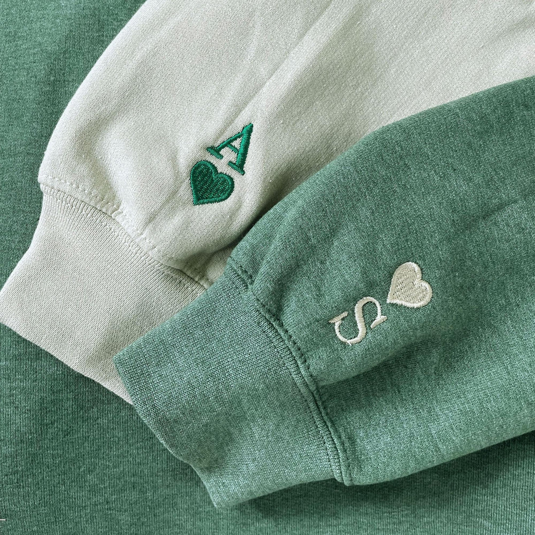 Custom Embroidered Sweatshirt or Hoodie - Custom Initials on Sleeve Hoodie for Boyfriend - Matching Couple Hoodies - 1st Anniversary Gift