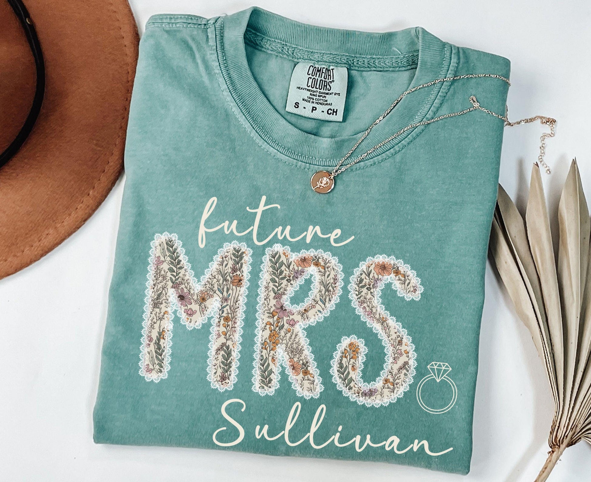 Comfort Colors Future Mrs Shirt, Custom Last Name Bride to Be Tshirt, Personalized Engagement Gift for Bride, Bridal Shower Tee Gift for Her