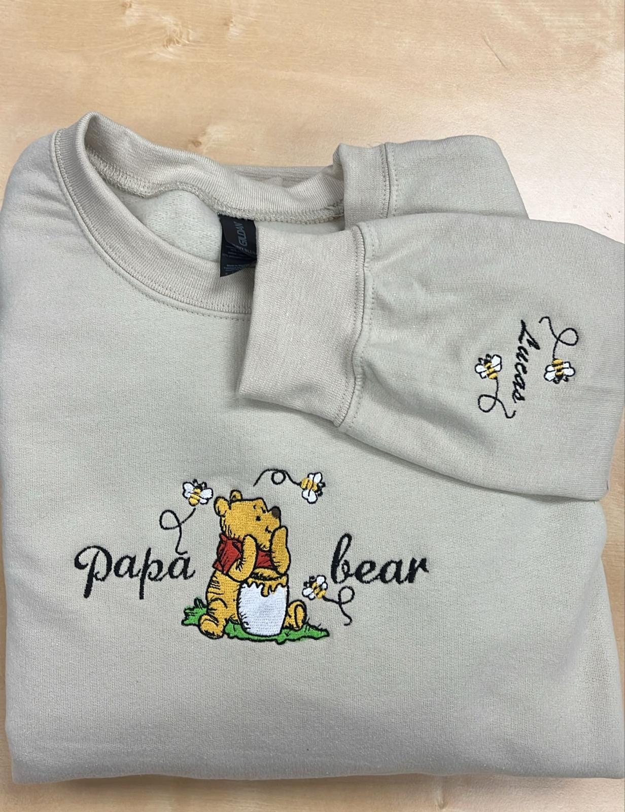 Embroidered Mama Sweatshirt, Personalized Embroidered Mama Bear Shirt With Kids Names Sleeve, Best Mom gift, Custom embroidery disney tshirt
