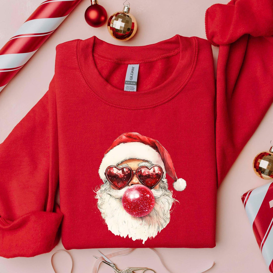 Santa Bubble Gum Christmas Tshirt, Christmas Santa Sweatshirt, Funny Christmas Gifts, Xmas Bubble Gum Shirt, Santa Claus Christmas Sweater