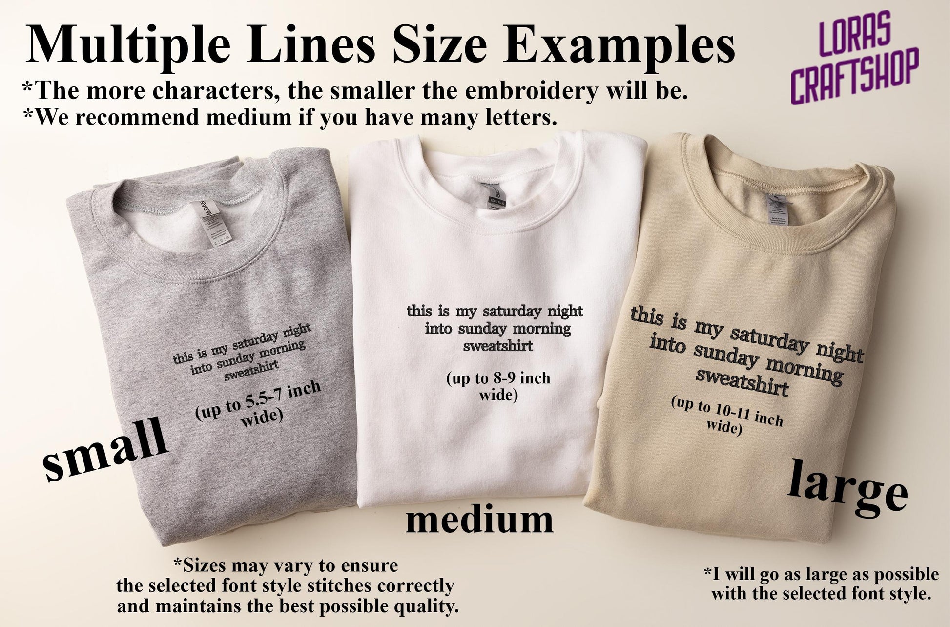 Custom Embroidered Quote Sweatshirt: Personalized Text Crewneck
