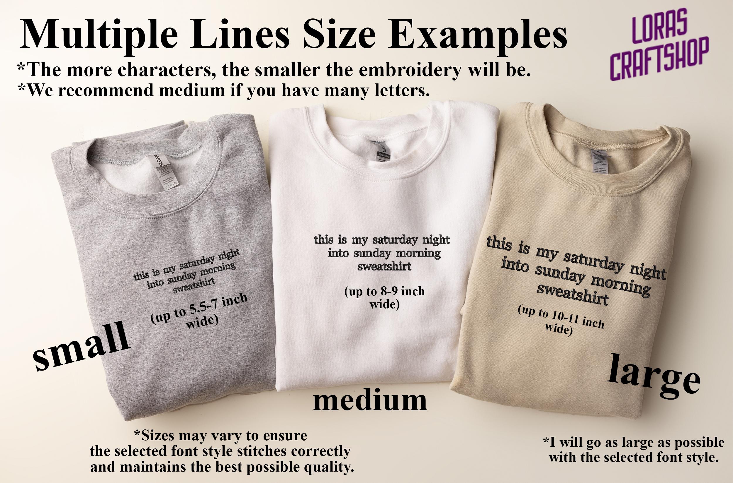 Custom Embroidered Quote Sweatshirt: Personalized Text Crewneck