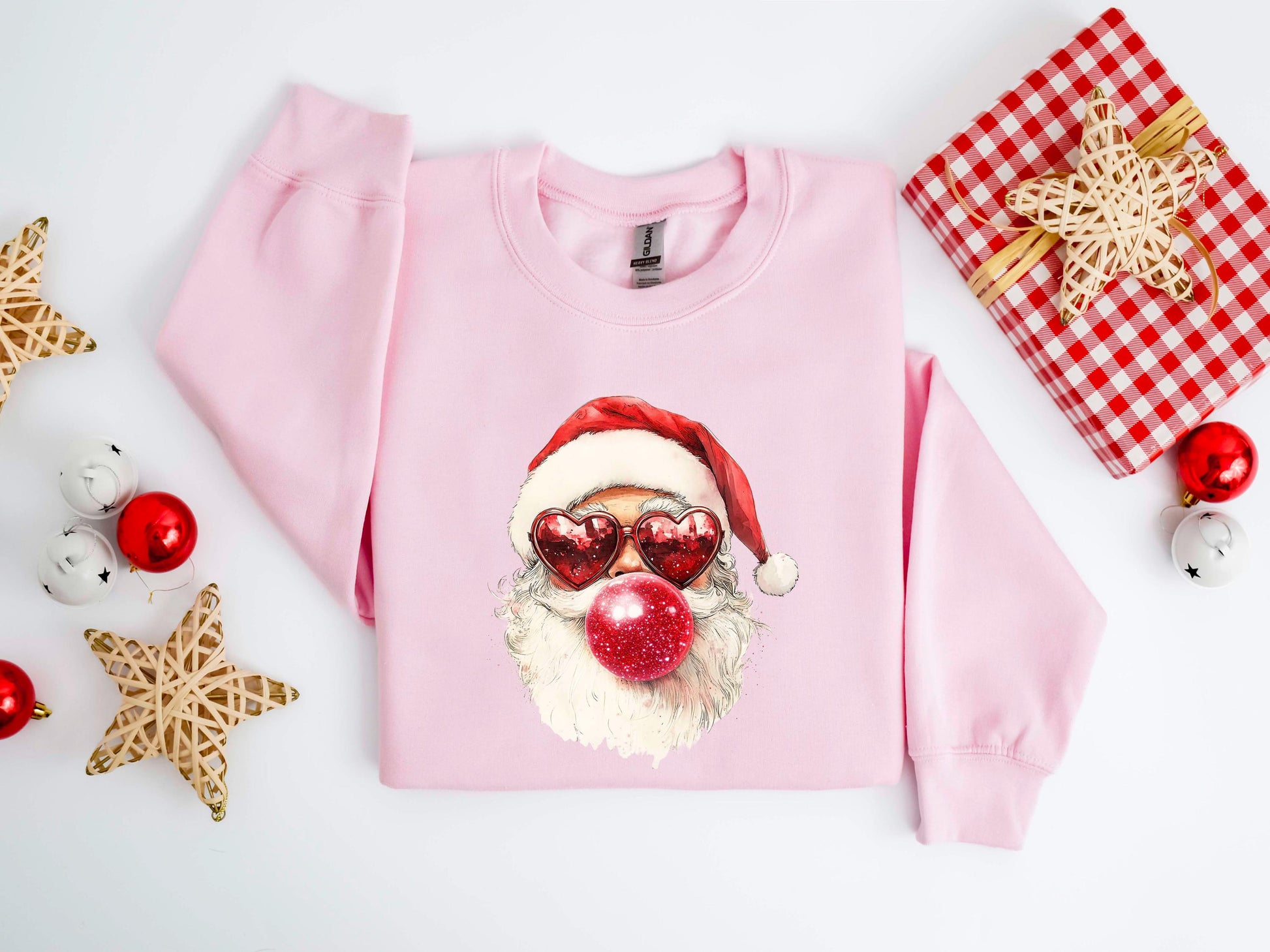 Santa Bubble Gum Christmas Tshirt, Christmas Santa Sweatshirt, Funny Christmas Gifts, Xmas Bubble Gum Shirt, Santa Claus Christmas Sweater