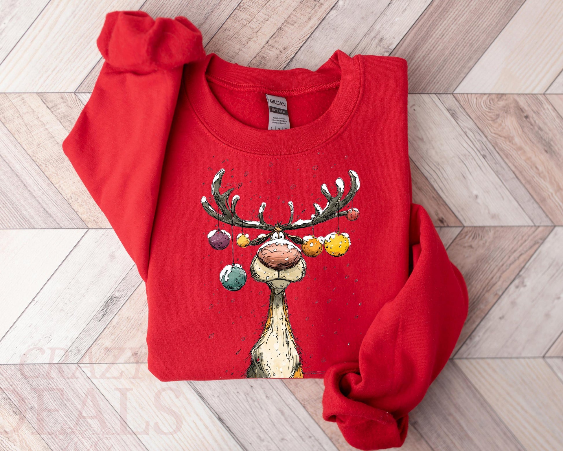 Vintage Reindeer Sweatshirt, Cute Christmas Sweatshirt, Retro Reindeer Sweatshirt, Merry Christmas Sweatshirt, Christmas Reindeer Sweatshirt