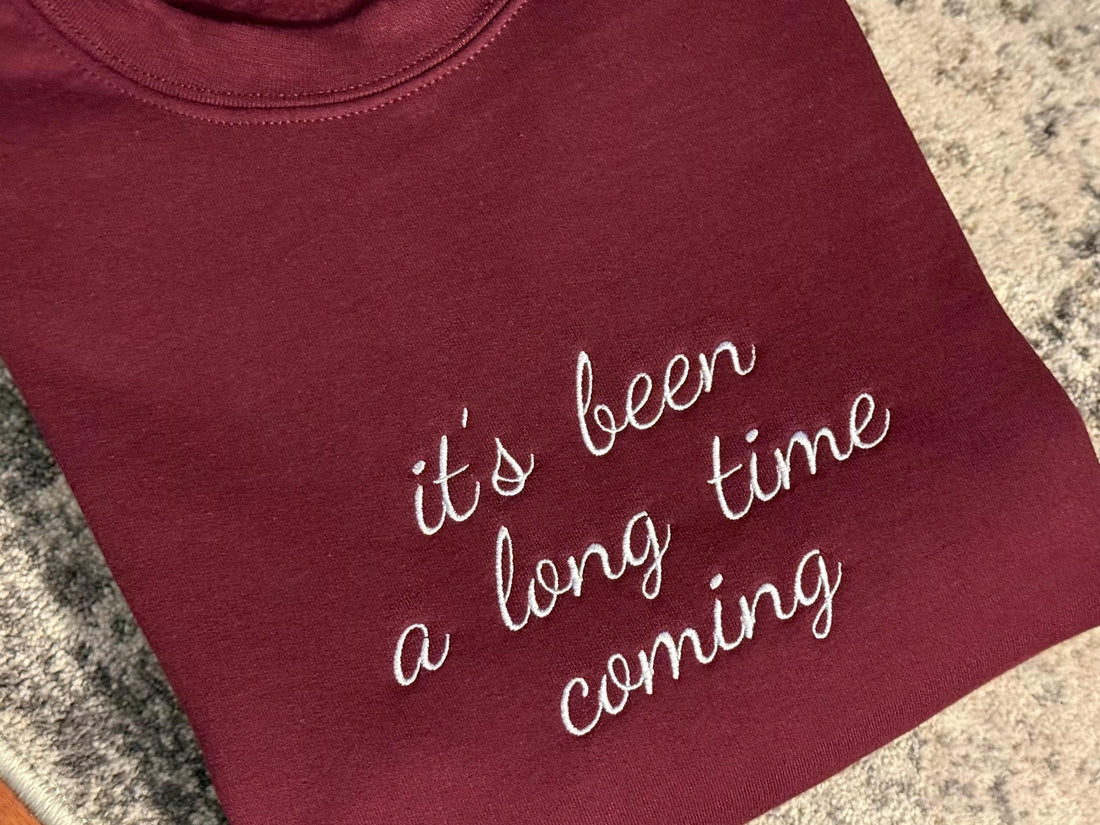 Custom Embroidered Quote Sweatshirt: Personalized Text Crewneck