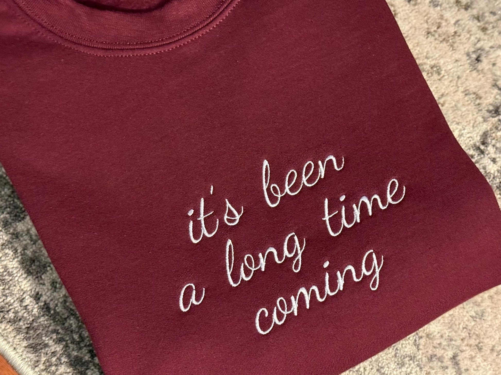 Custom Embroidered Quote Sweatshirt: Personalized Text Crewneck