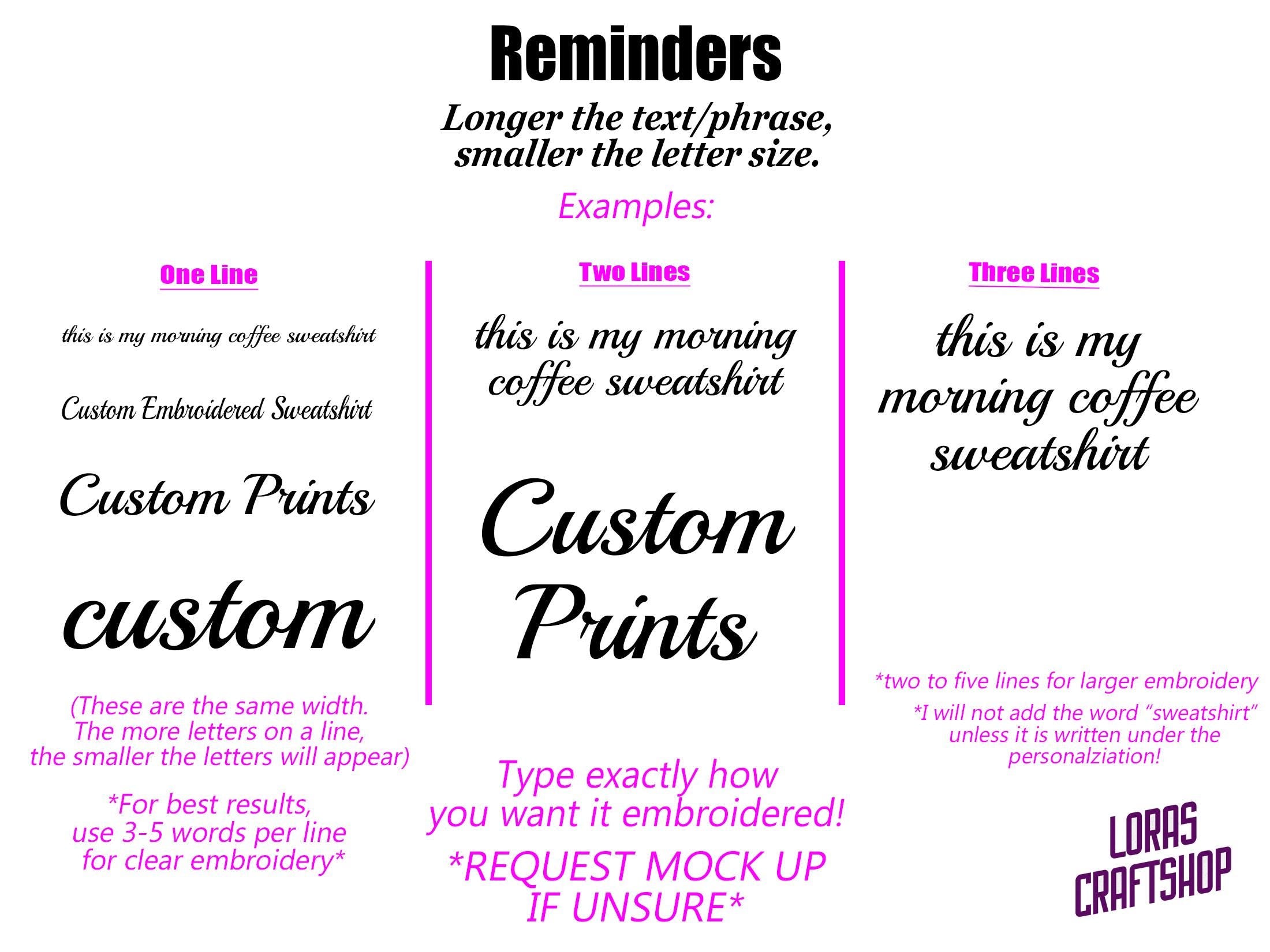 Custom Embroidered Quote Sweatshirt: Personalized Text Crewneck