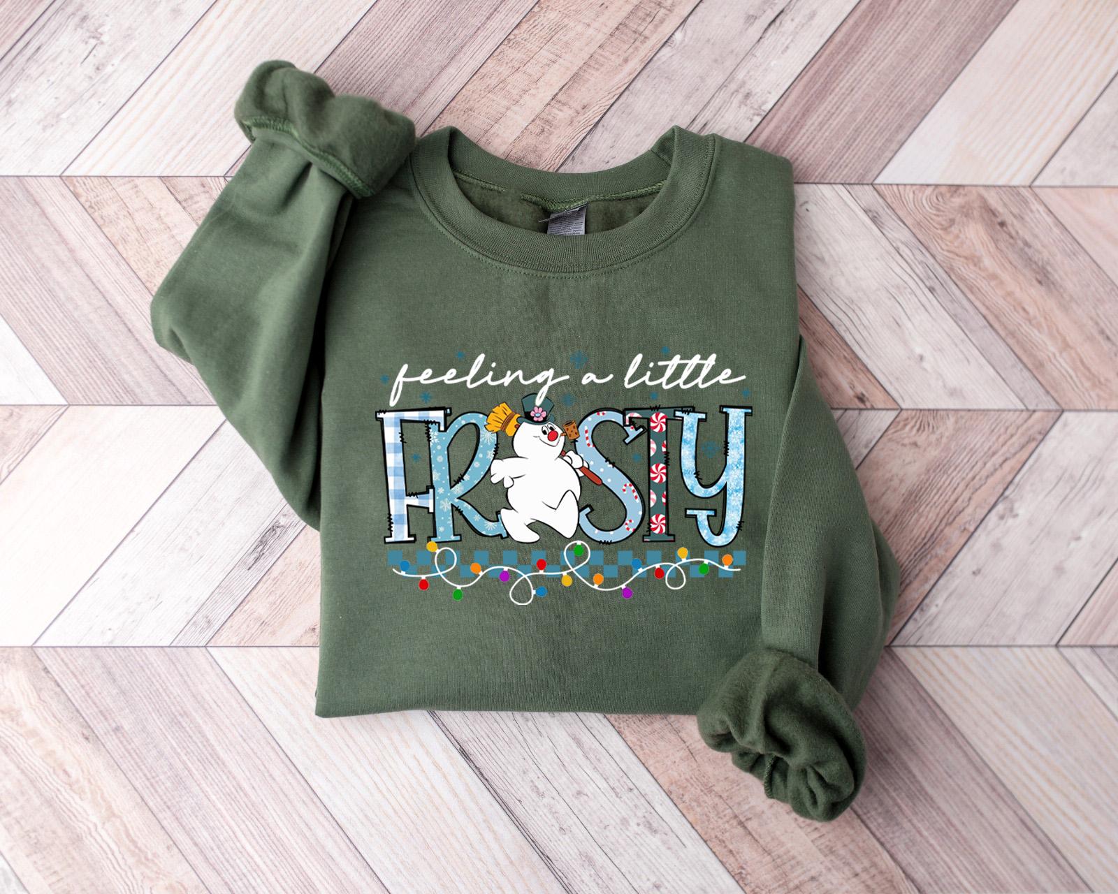 Feeling A Little Frosty Sweatshirt, Xmas Party Sweater, Christmas Snowman Shirt, Christmas Trip Shirt, Winter Holiday T-Shirt
