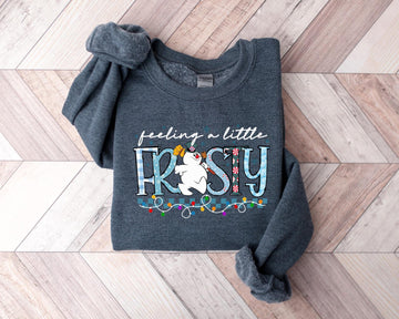 Feeling A Little Frosty Sweatshirt, Xmas Party Sweater, Christmas Snowman Shirt, Christmas Trip Shirt, Winter Holiday T-Shirt