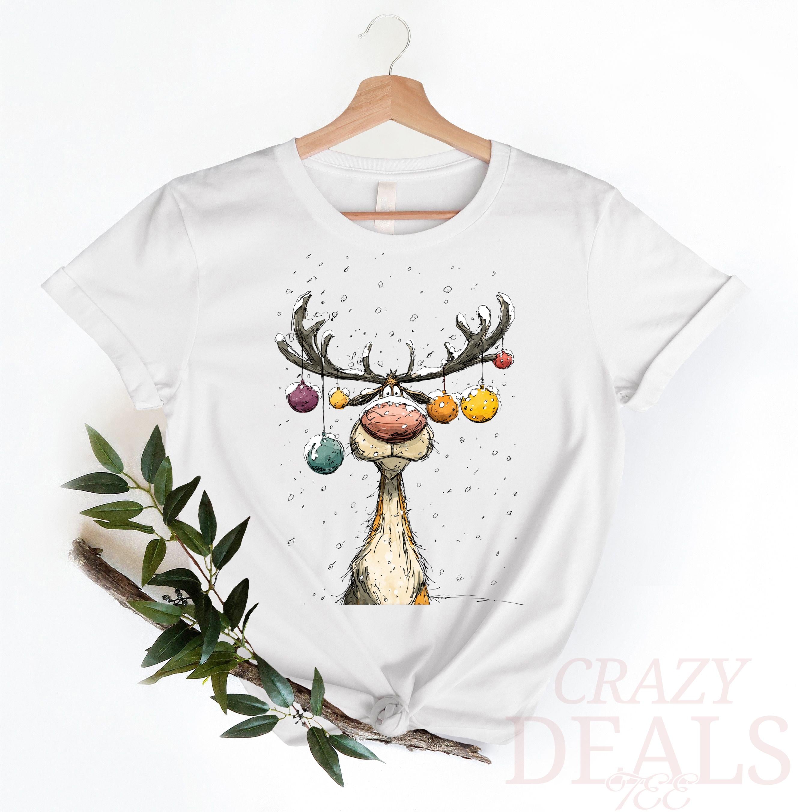 Vintage Reindeer Sweatshirt, Cute Christmas Sweatshirt, Retro Reindeer Sweatshirt, Merry Christmas Sweatshirt, Christmas Reindeer Sweatshirt