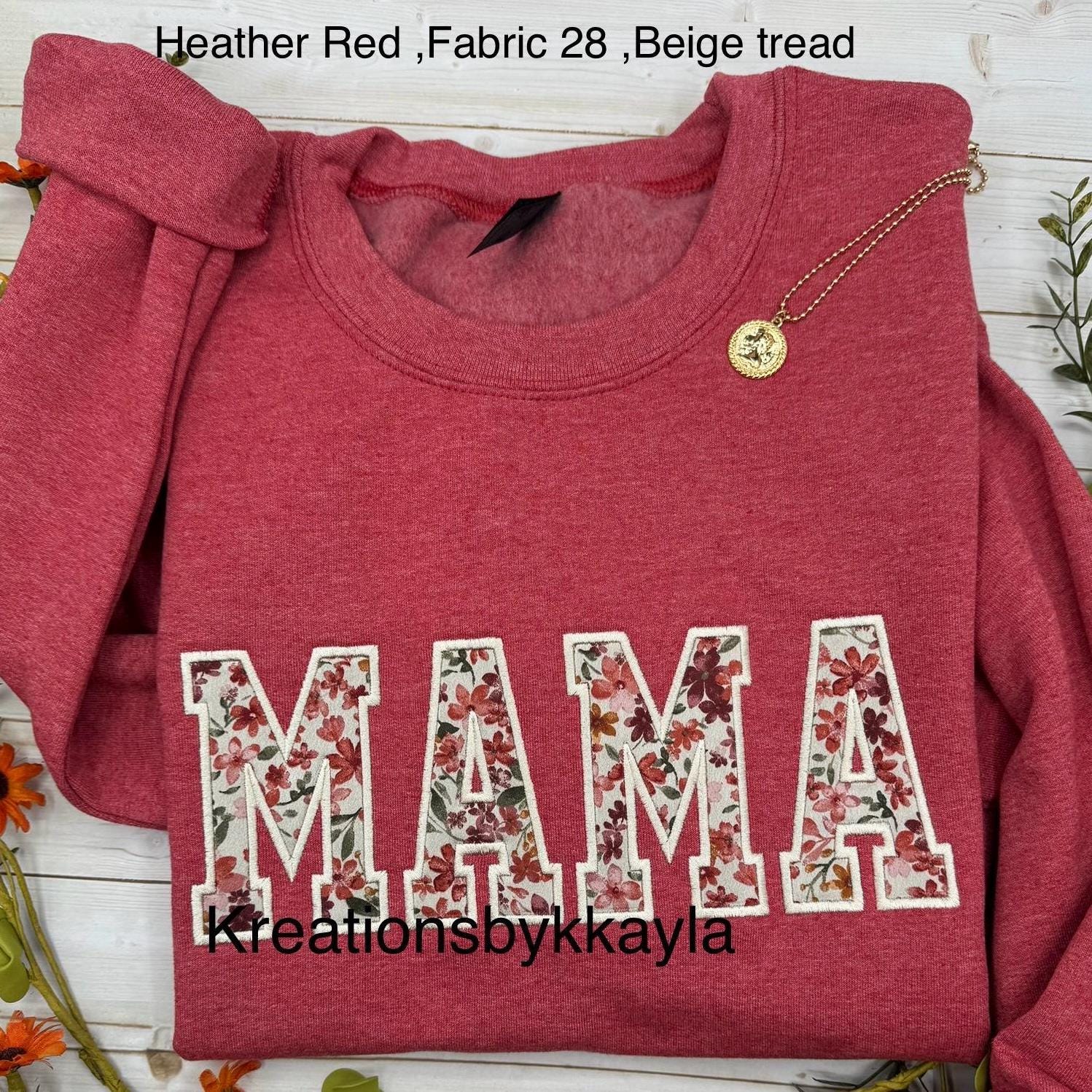 Custom Mama Sweatshirt, Embroidered Sweatshirt, Auntie Sweatshirt, Nana Sweatshirt, Personalized Floral Mama Sweatshirt, New Mom Gift