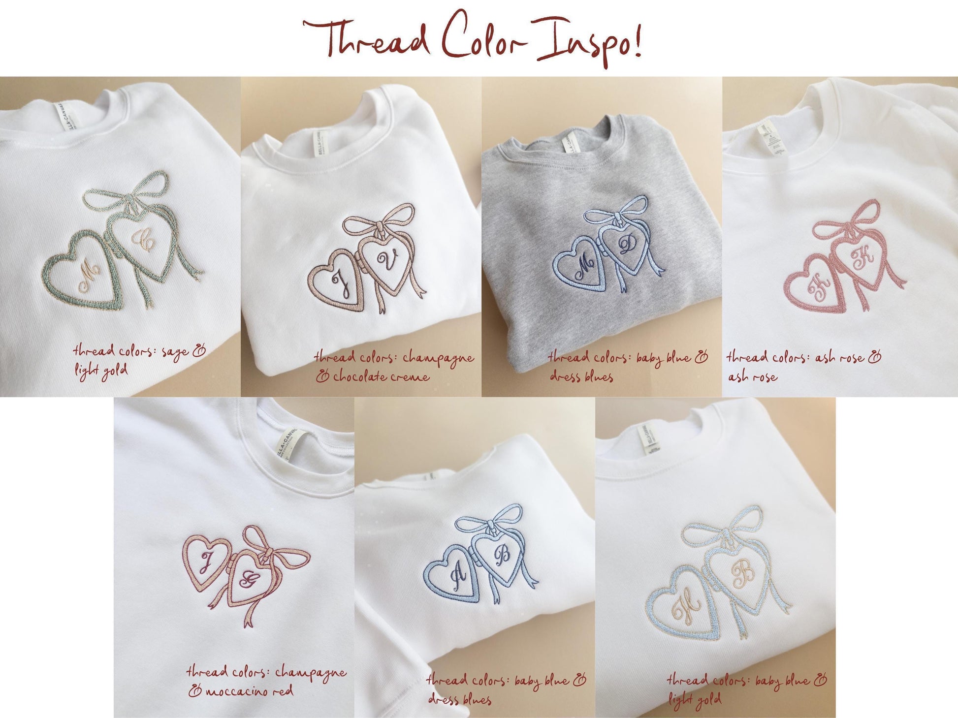 Custom Embroidered Couple Initials Sweatshirt, Heart Locket Bride & Groom Sweatshirt, Engagement Gift for Her, Personalized Newlywed Sweater