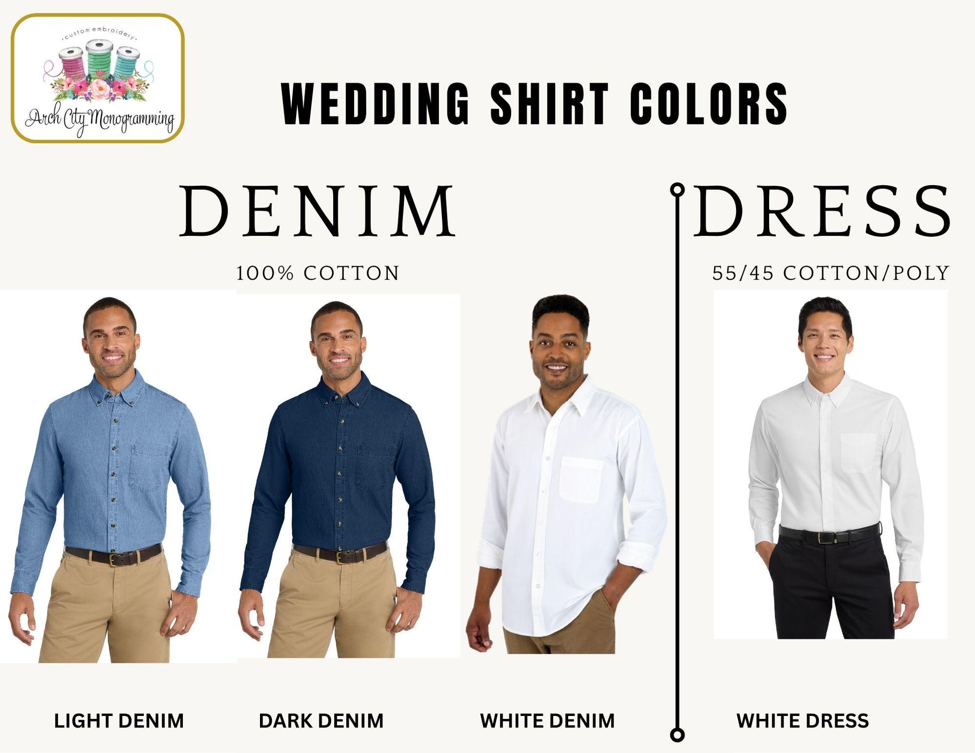 Wedding Party Shirts | Embroidered Pocket + Optional Cuff l Denim Shirts | Mother of the Bride - Bridesmaids | Button Down Shirt