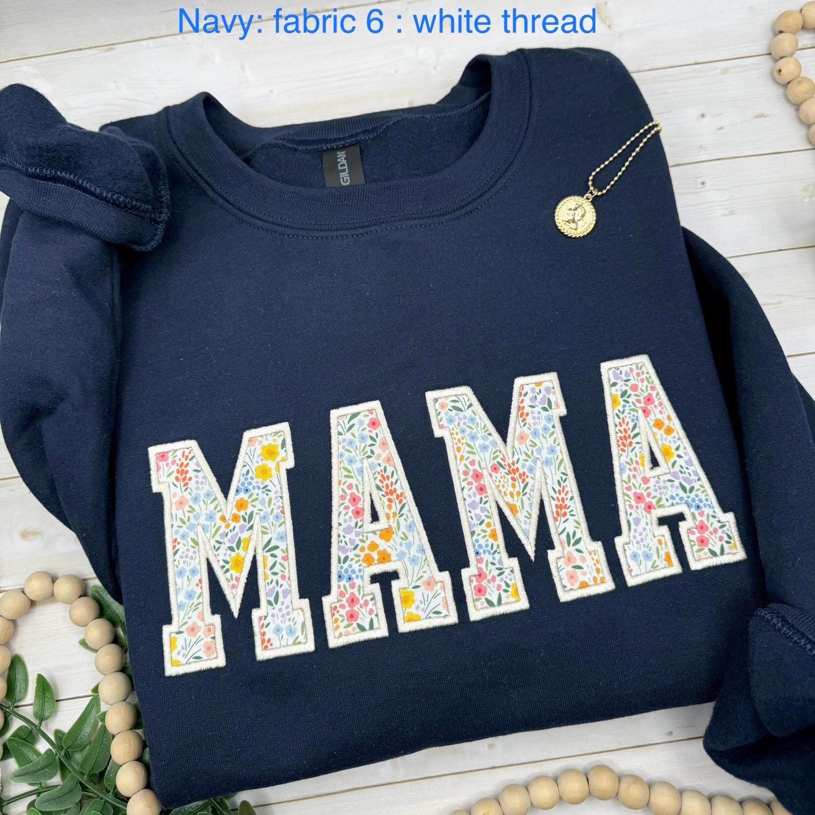 Custom Mama Sweatshirt, Embroidered Sweatshirt, Auntie Sweatshirt, Nana Sweatshirt, Personalized Floral Mama Sweatshirt, New Mom Gift