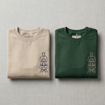 Custom Photo Embroidered Tees, Sketch from Photo, Personalised Couple or Family Portrait Tshirt, Line Art Embroidery Gift