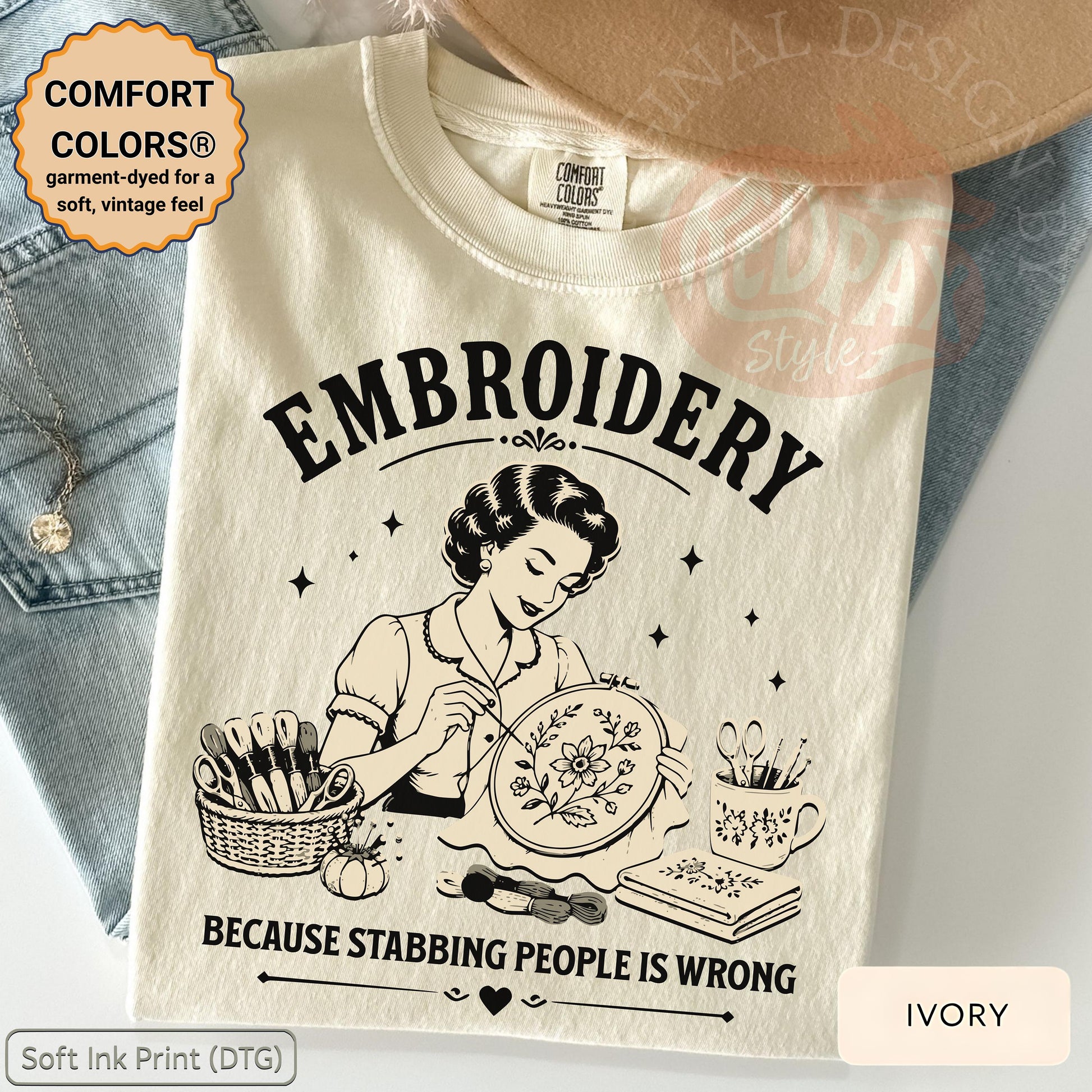 Embroidery Shirt Funny Embroidery Gift for Embroiderer Hand Embroidery Tee Floral Stitch Shirt Needlework Lover Craft Humor Tee