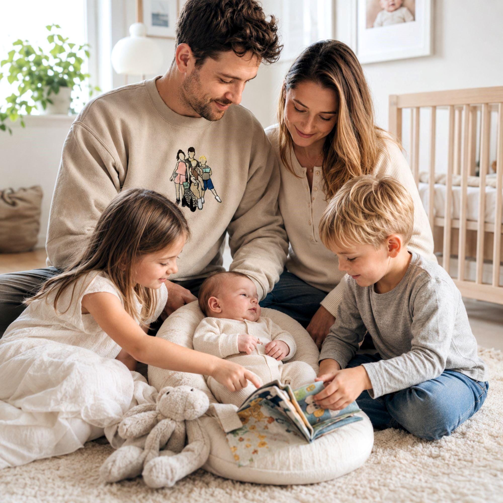 Family Reunion - Custom Embroidered Portrait Sweatshirt From Photo - Personalized Dad Shirt - Family Portrait Shirt - Christmas Gifts