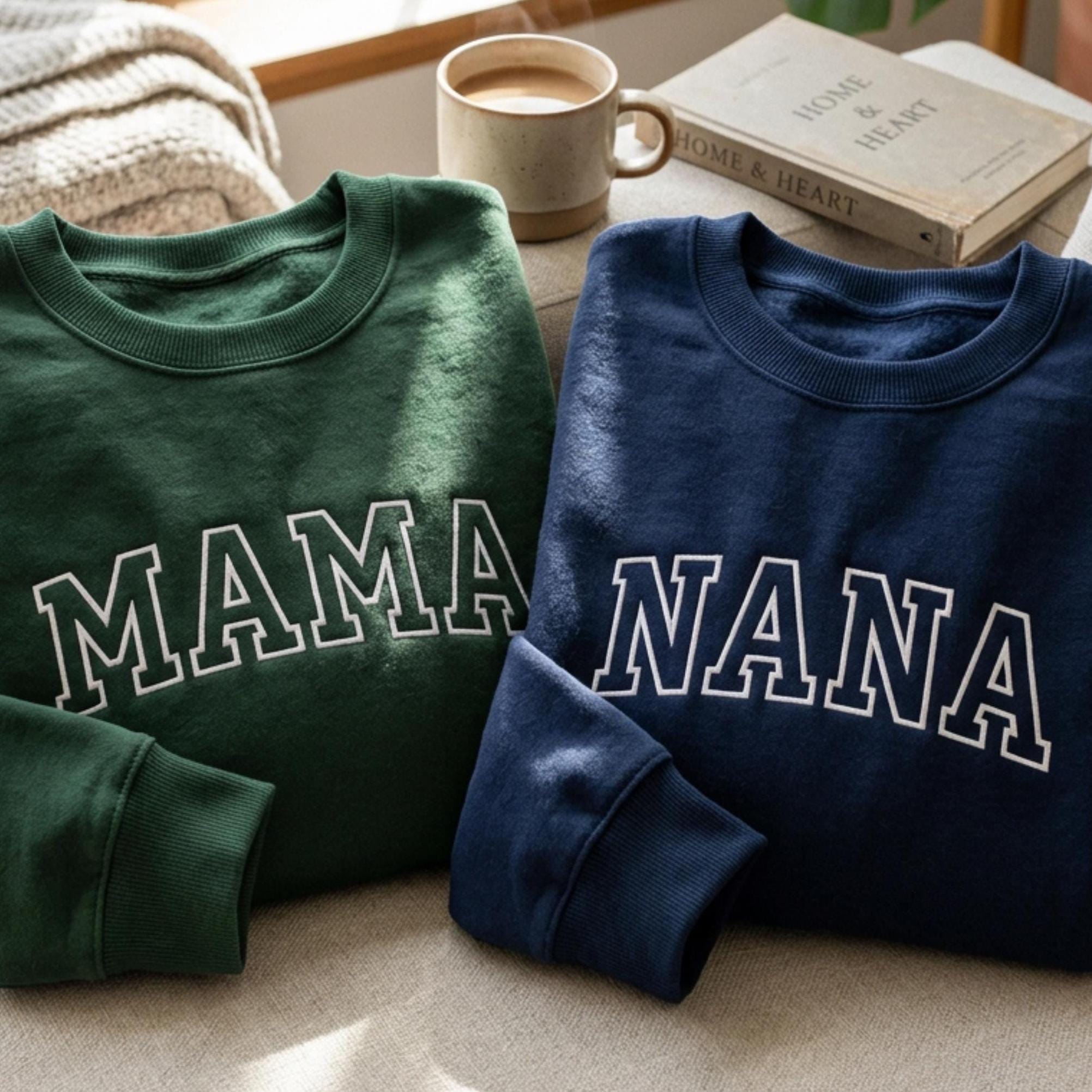 Personalized Grandma Sweatshirt With Grandkids Names – Embroidered Nana Gigi Apparel